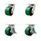 Service Caster 6'' Heavy Duty Green Poly on Cast Iron Wheel Swivel Caster Set with 2 Brakes, 4PK CRAN-SCC-KP92S630-PUR-GB-2-SLB-2 - alternate 1